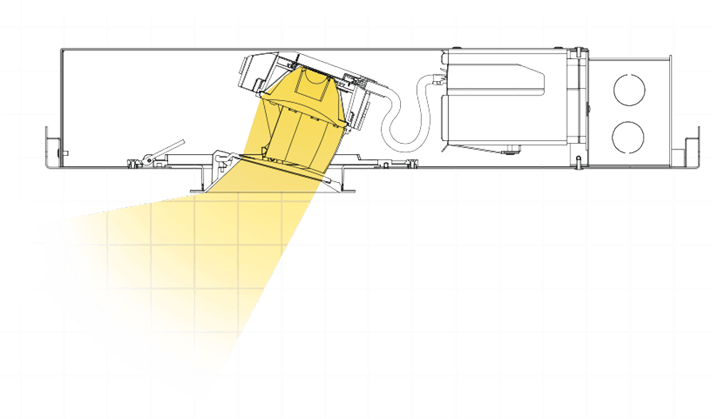 Technical diagram showing Ketra’s advanced lighting optics
