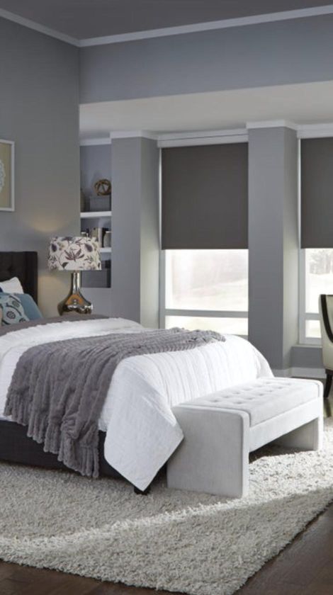 Modern Bedroom with lutron shades