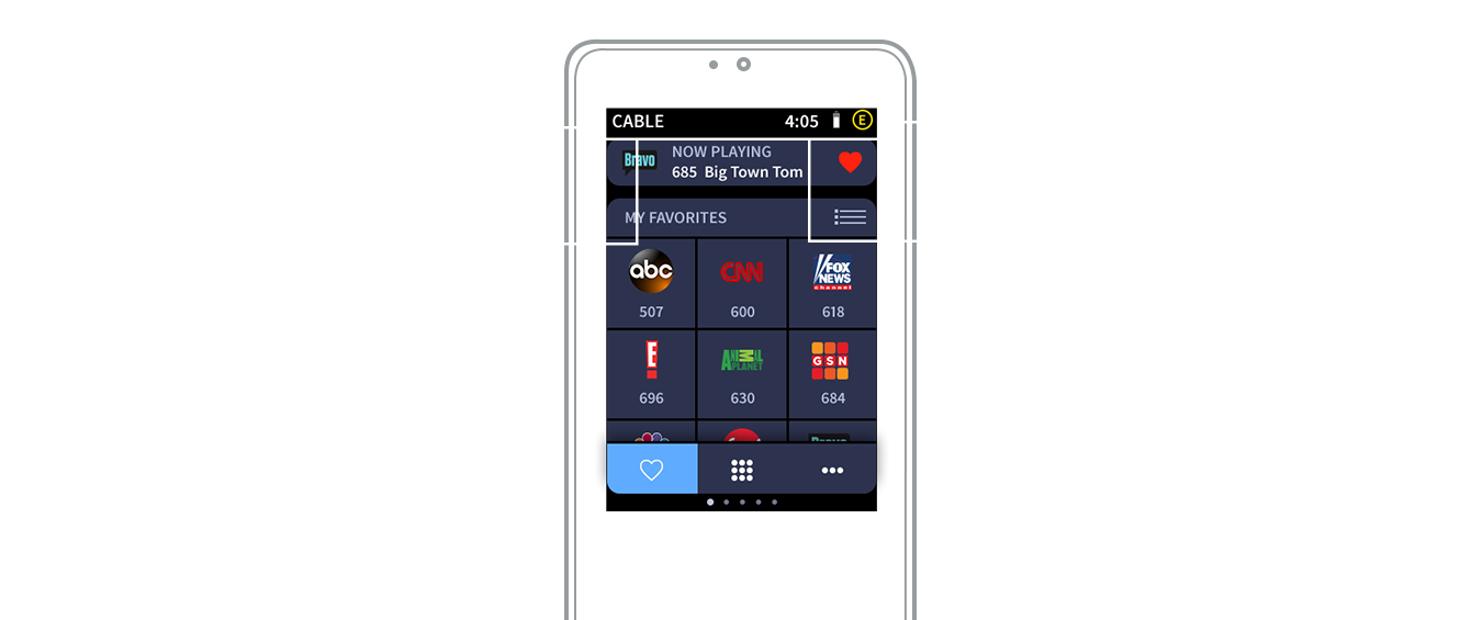 Crestron graphic showing remote interface